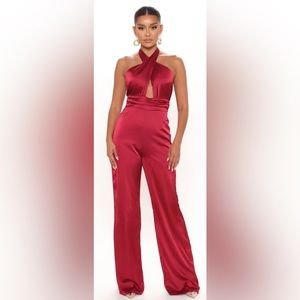 Last Chance Jumpsuit- Burgundy